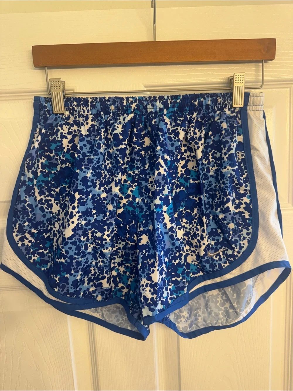 Nike Blue Patterned Women's Athletic Shorts